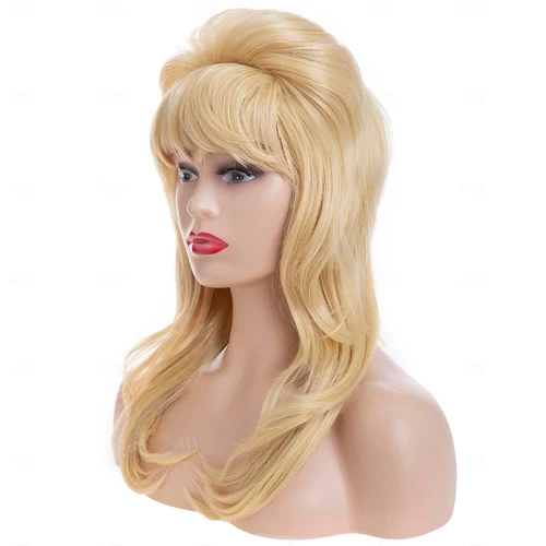 Imagen 2 del producto Pelucas de colmena de pelo sintético de los años 50 para mujer, pelucas sintéticas grandes bouffantes rubias, esposa casada, disfraz Vintage, peluca de Cosplay
