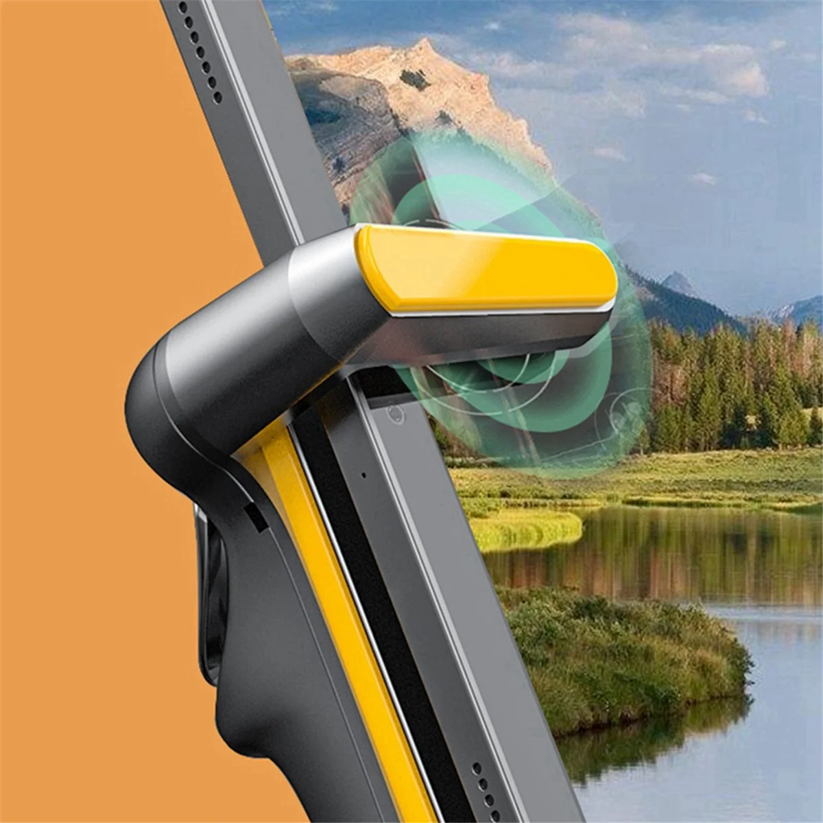 Bfyl-seis dedos para ipad pubg controlador capacitância ajustável gatilho de jogo móvel l1r1 botão gamepad joystick aperto amarelo