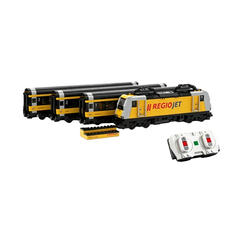 MOC Modern High-Speed Passenger Train Building Blocks Set Express Commuter Railway Engine Model Adult Collection Gift