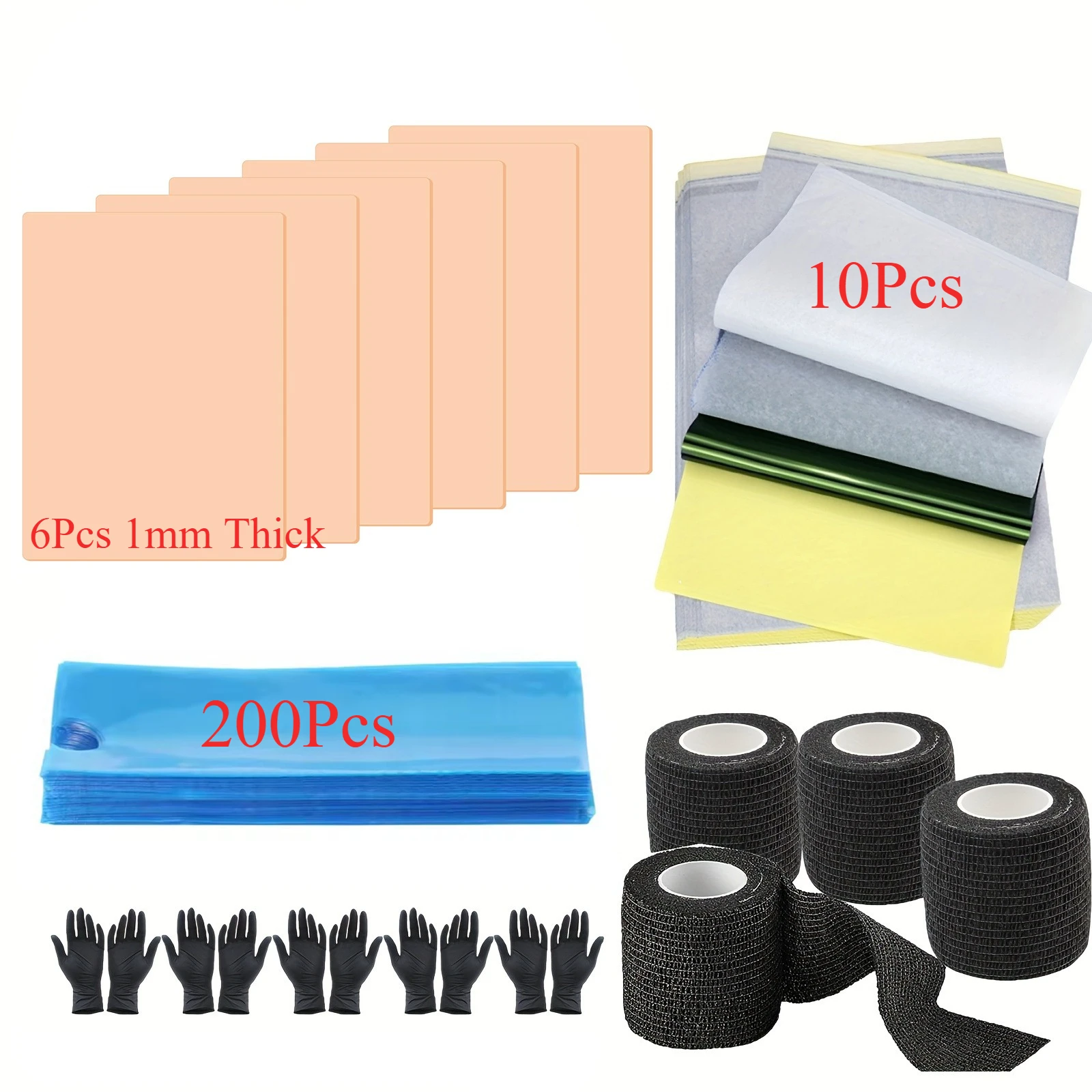 

DQFART Tattoo Kit Tattoo Practice Skin Tattoo Transfer Paper Tattoo Grip Tape Disposable Machine Pen Sleeves Tattoo Accessories