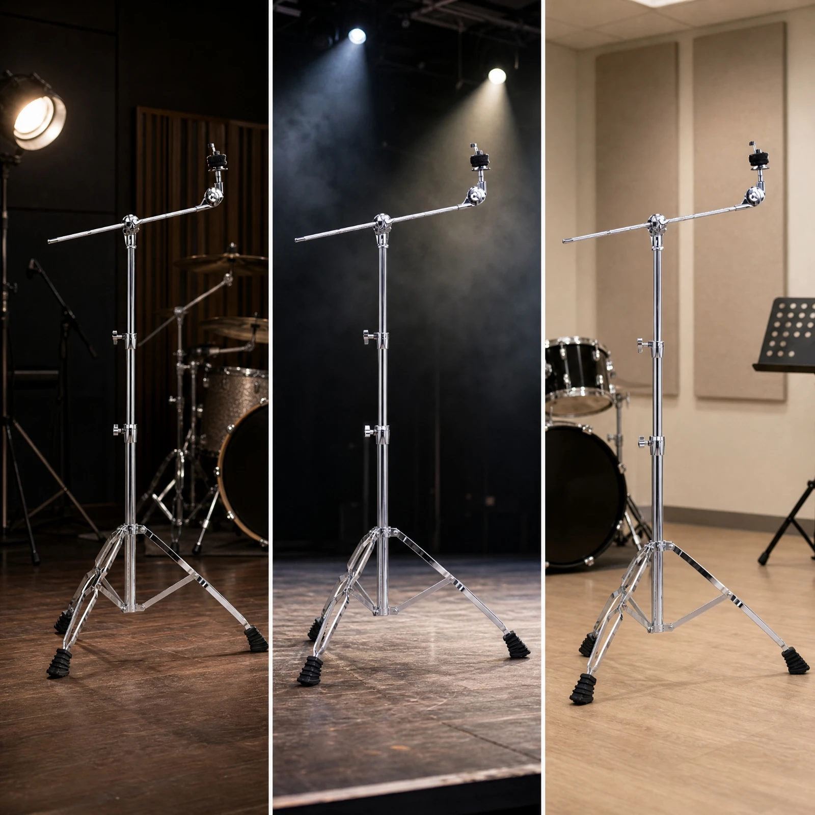 Adjustable Cymbal Stand Space-Saving Tripod Cymbal Stand Tiltable Long-Lasting for Drummers, Home Practice, Live Performances