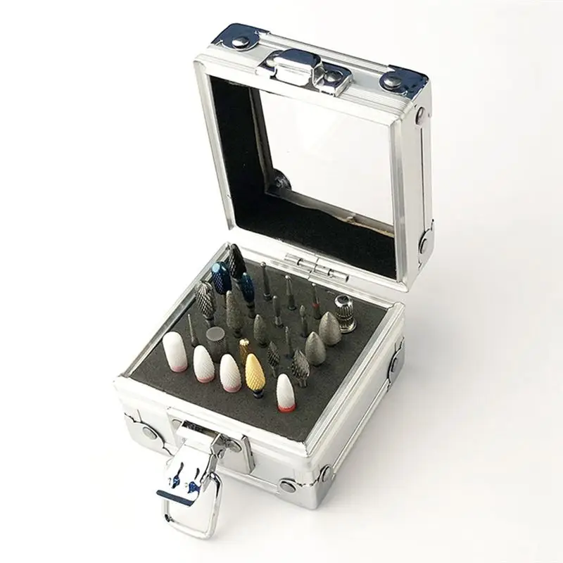 【elevate-life】caixa-organizadora-de-metal-para-brocas-de-unhas-com-25-furos-suporte-para-pontas-de-polimento-de-unhas