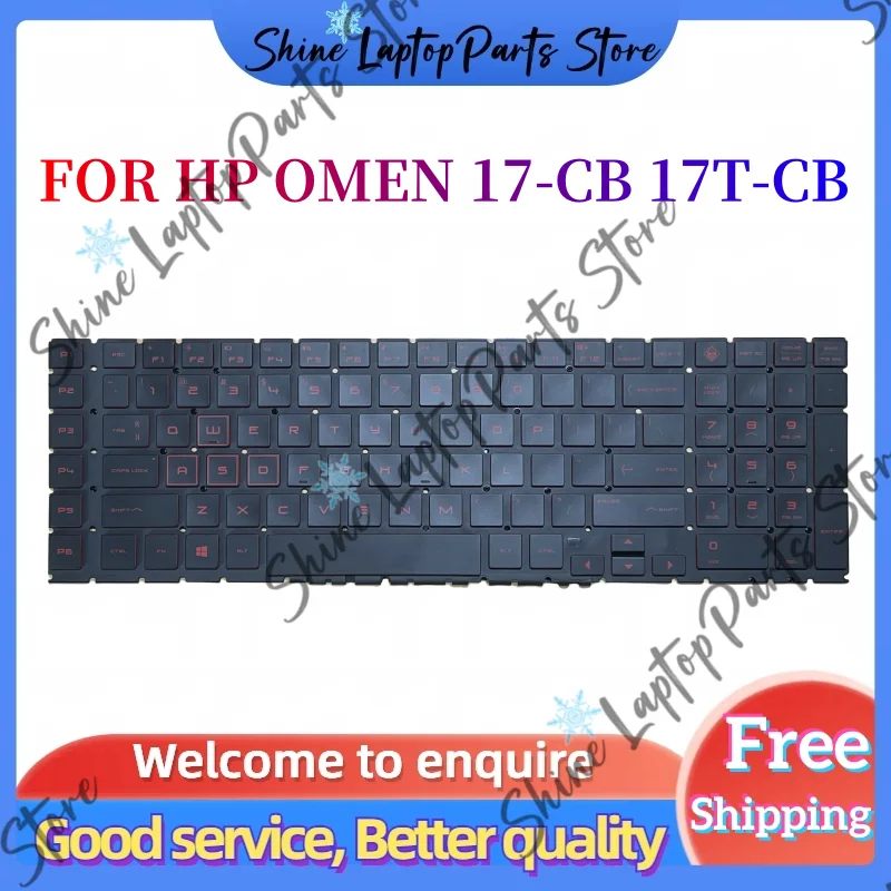 

HP OMEN 17-CB 17T-CB US ENGLISH KEYBOARD PALMREST TOUCHPAD ASSEMBLY L62862-001