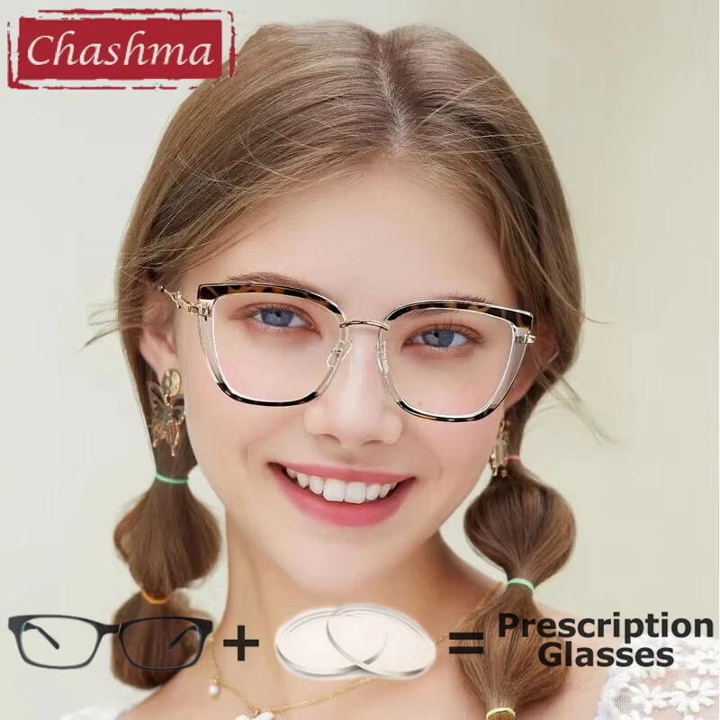 

Women TR90 Glasses Prescription Lenses Myopia Degree Office Cat Eye Optical Recipe Reading Glasses Dark Lens Fashion Eyeglasses