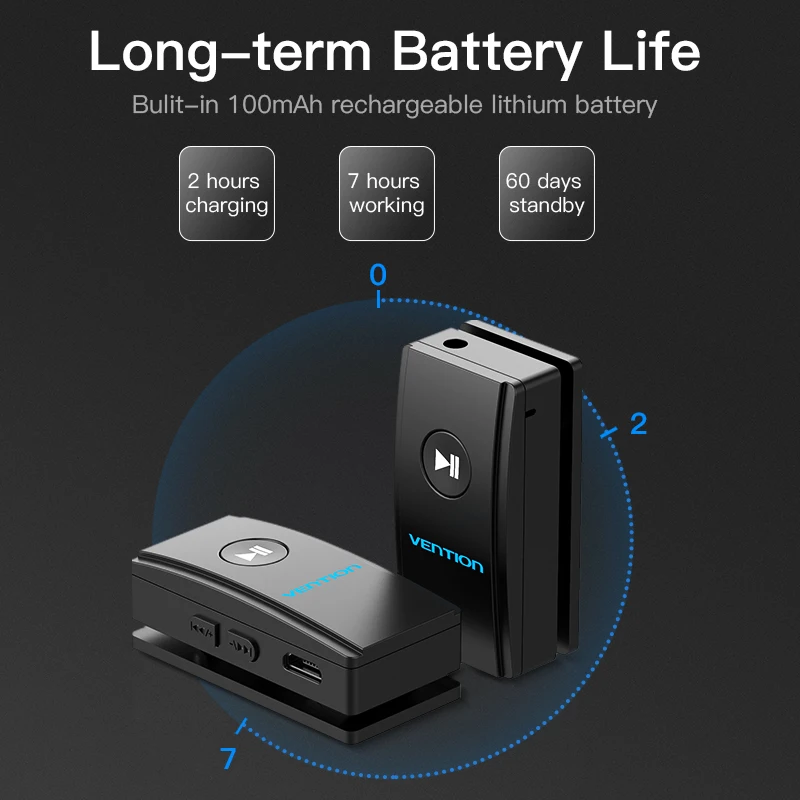 Vention Wireless Bluetooth Receiver 4.2 Aux 3.5mm Bluetooth Audio Receiver Music Adapter for Car Stereo Headphone Speaker MP3