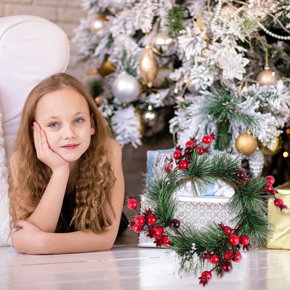 

Door Wreath Garland Decor Floral Front Artificial Wreaths for Flower Decoration Christmas Decorations