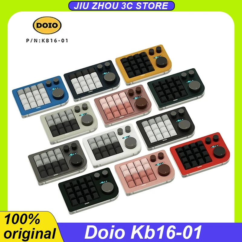 

Doio Kb16-01 Mechanical Mini Keyboard 16 Keys Designer Three Knobs Screen Dual Mode Bluetooth Wireless Portable Customized Gifts