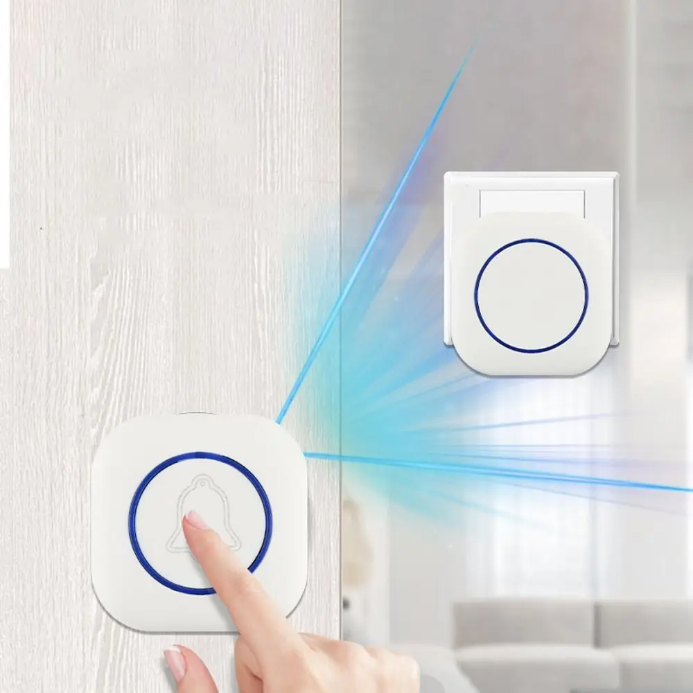 

Водонепроницаемый беспроводной дверной звонок с 4 уровнями громкости, 36 мелодиями, электронный, интеллектуальный, с сигнализацией через стены, умный дверной звонок