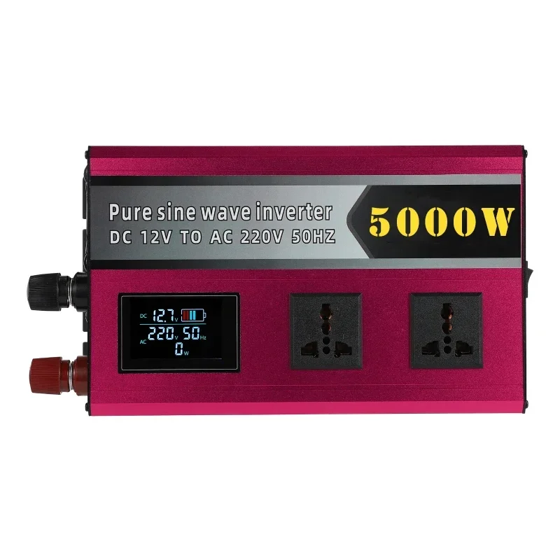 5000W Pure Sine Wave Inverter 12V/24V/48V/60V/72V High Power LED Display Converter Car Solar Energy Inversor Voltage Converters