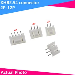 Shell plástico com fechamento, curvatura reta de assento da agulha, XHB2.54, 2.54mm, 2 3 4 5 6 7 8 9 10-12P, 50 PCes