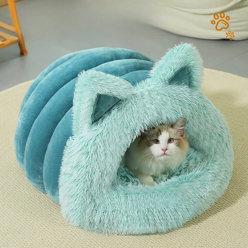 

Long Haired Cat's Nest Winter Warmth Pet Sleephouse Comfortable Thickened Dog Kennel Not Collapsing Pet Warmth Supplies