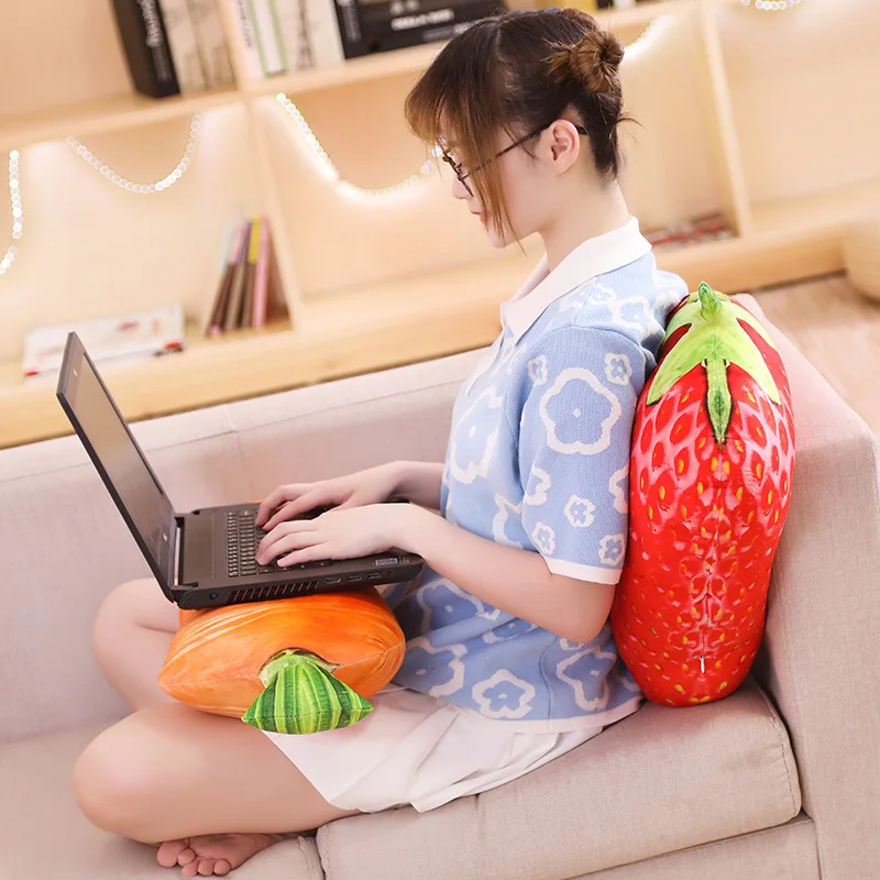 

3D Realistic Fruit Vegetable Plush Pillow Cute Soft Cushion for Office Sofa Restaurant Decor Fun Creative Gift