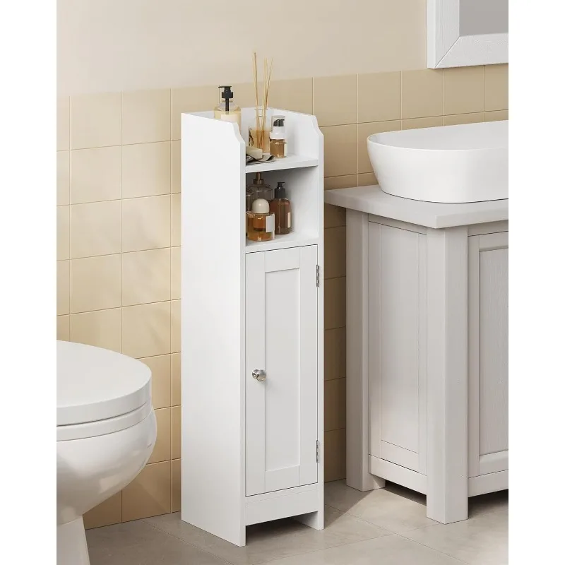 Small Bathroom Storage Corner Floor Cabinet with Doorand Shelves,Bathroom Storage Organizer,Narrow Bathroom Toilet Paper Storage