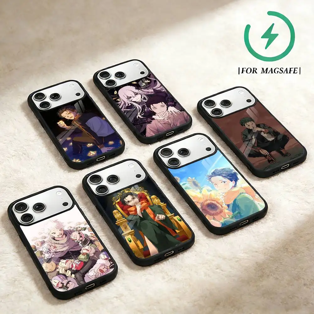 Re Zero N-Natsuki Subaru Anime  Phone Case For iPhone 17 16 15 14 13 12 Pro Max Plus for Magsafe Wireless Magnetic Cover