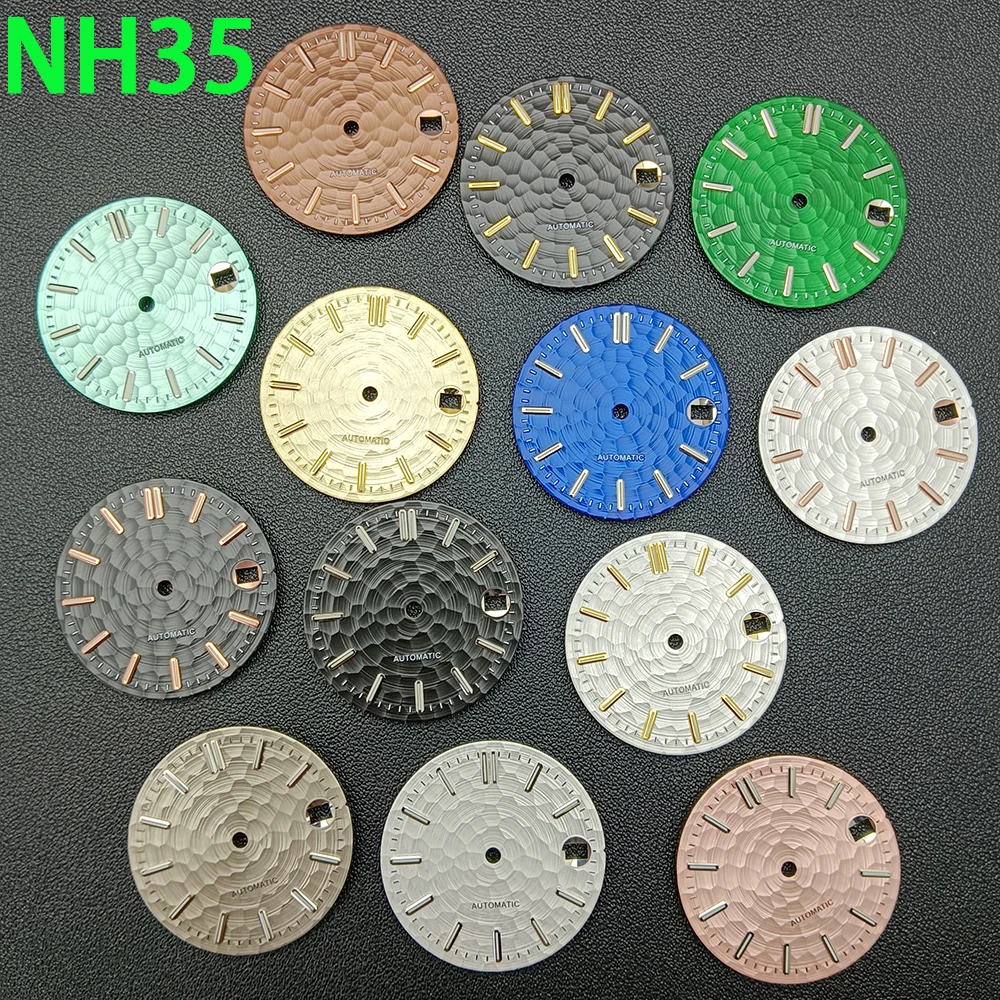 

NH35 dial watch dial men's watch customized logo dial green luminous dial suitable for NH35 movement watch accessories