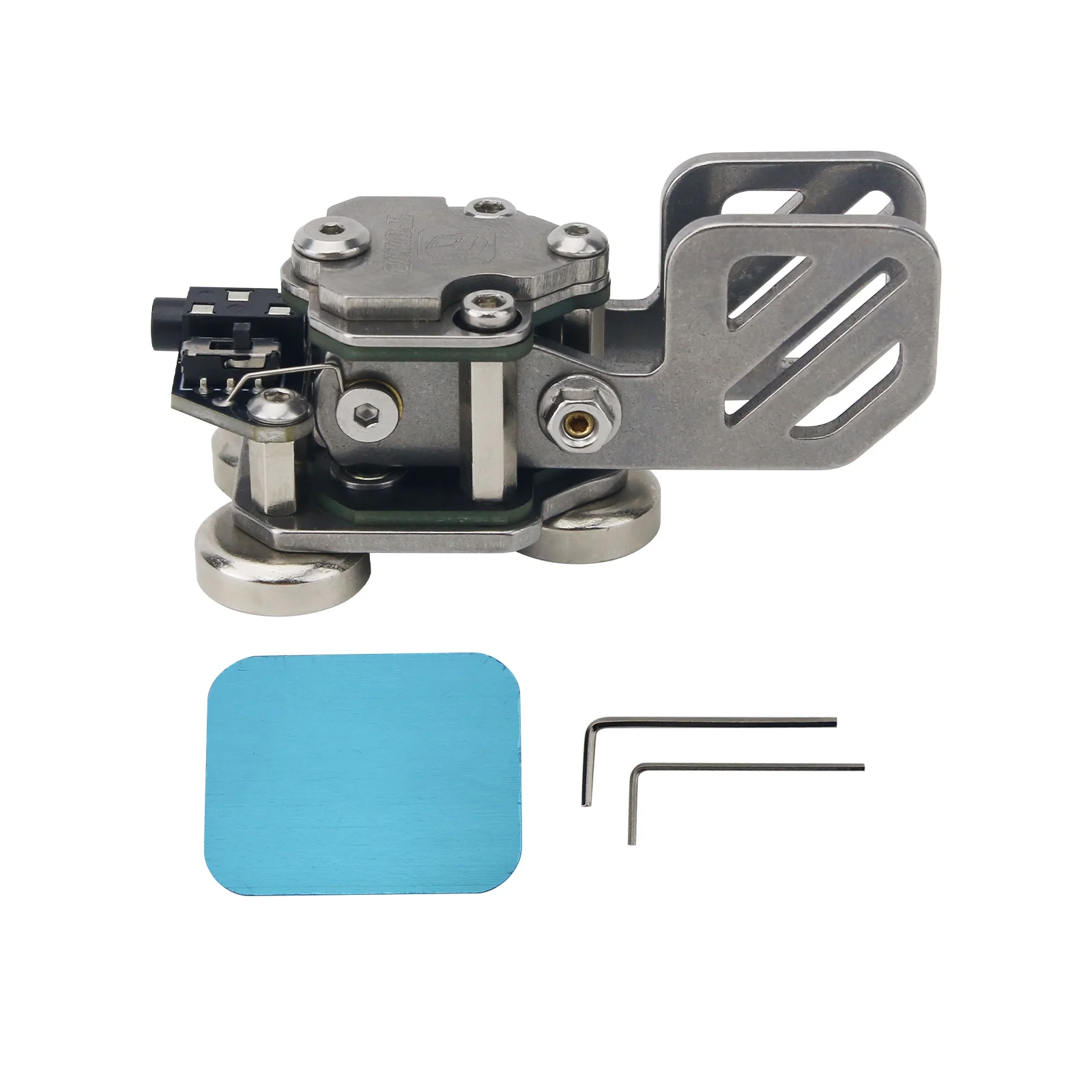 Stainless Steel CW Morse Key Portable Telegraph Key Paddle Key With Magnetic Base for Radio Users