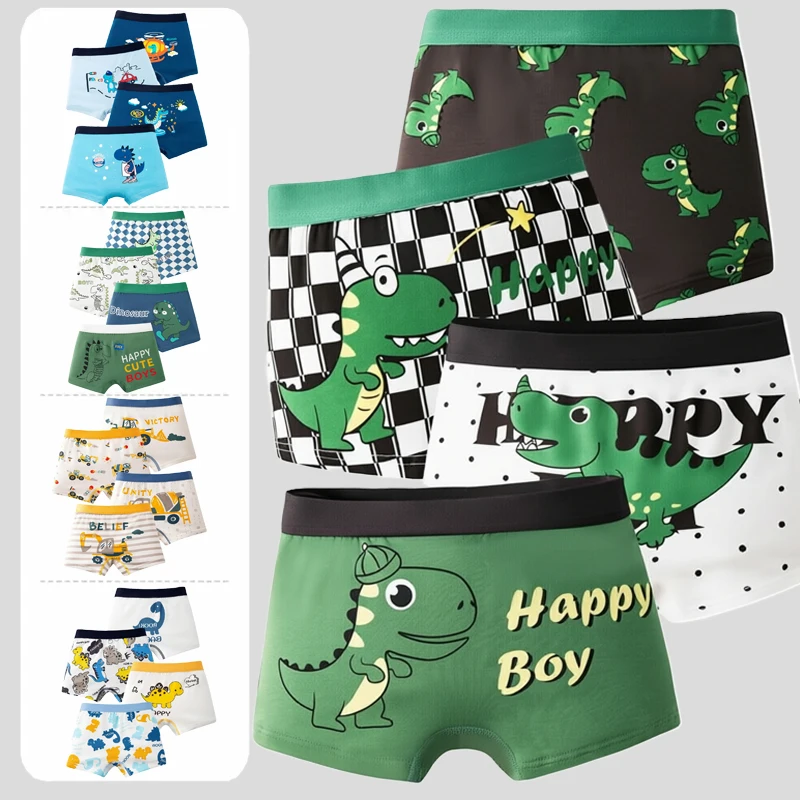 1/4/8 Pcs Lot Boys Boxer Clothes Briefs Kids Cotton Underwear Baby Boy Underpants Teenager Cartoon Print Soft Children Panties