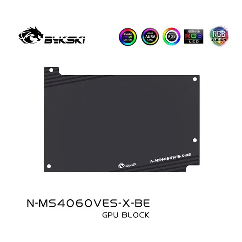 Imagem -06 - Bykski-bloco de Água para Msi Geforce Rtx 4060 Gaming x Ventus 2x Placa Gpu 8g Cooler de Cobre Radiador Rgb N-ms4060ves-x Preto