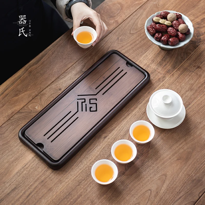 

Chinese Bamboo Tea Table Tray Minimalist Antique Art Minimalist Tea Tray Drainage Water Storage Decorative Tray Teaware