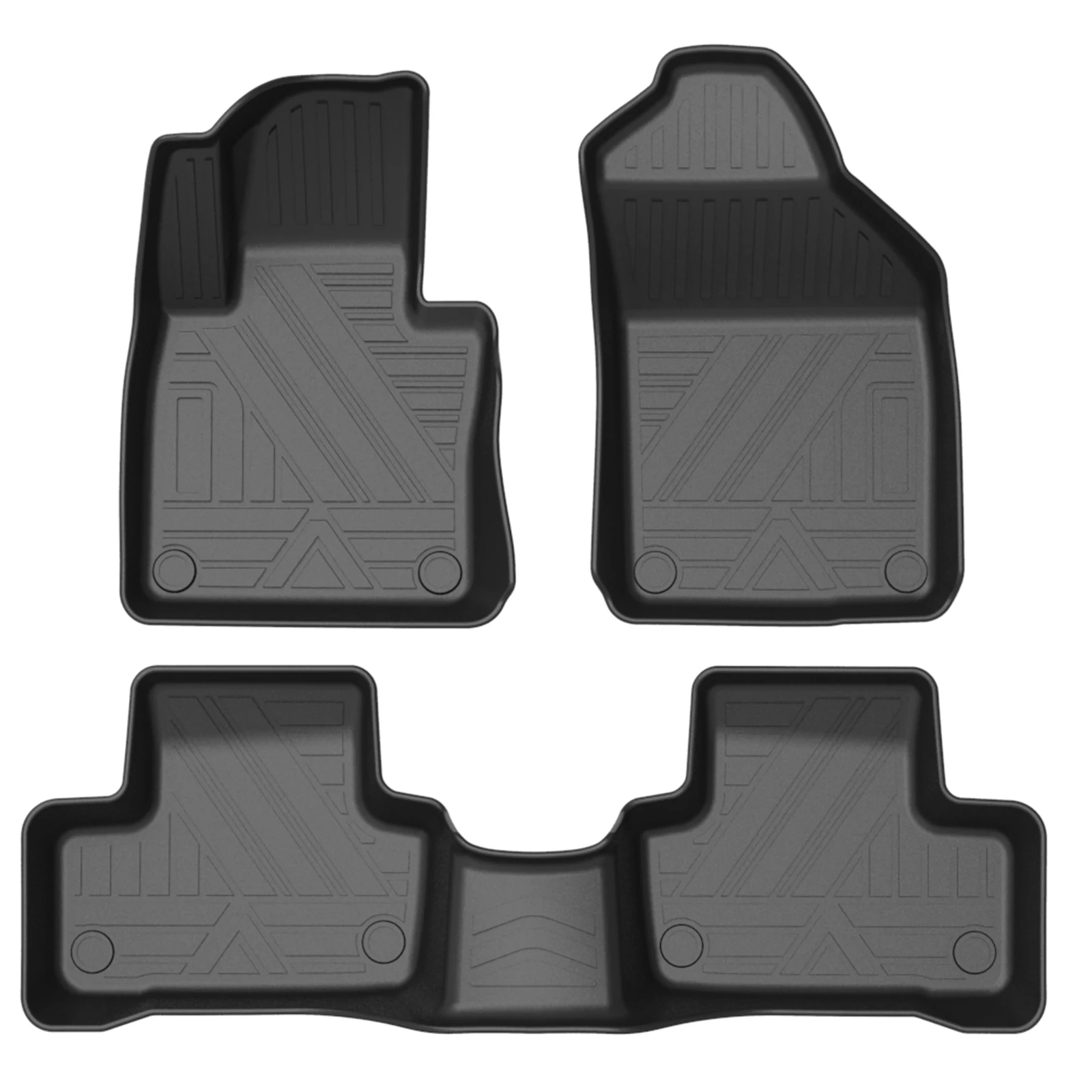 Gummi-Fußmatten für Volvo XC60 2018-2025 3D-Teppich TPE Wasserdichter Teppich Rutschfeste Auto-Matte