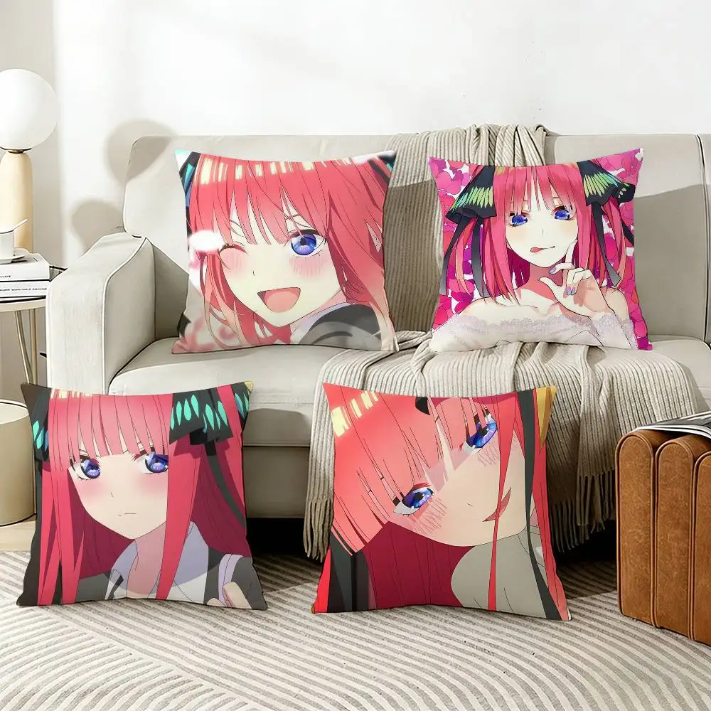 

N-Nino N-Nakano Anime Various Sizes Square Pillow Case For Car Home Bedchamber Decor