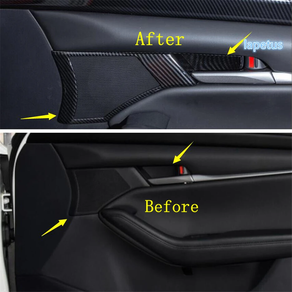 Inner Door Handle Pull Clasing Bowl Decoration Panel Cover Trim Fit For Mazda 3 Sedan 2019 2020 Car Accessories