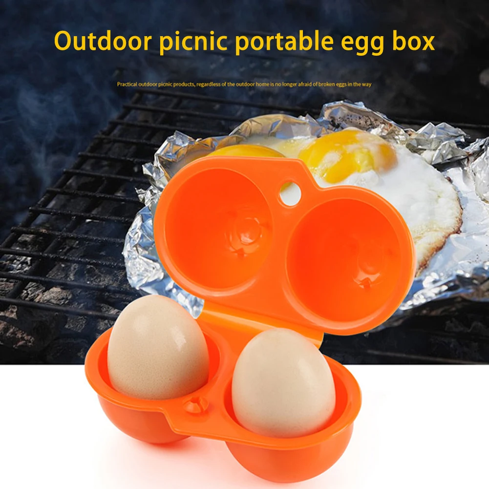 Description Picture 5 of item2 Grid Egg Storage Box Egg Storage Container Hiking Outdoor Kitchen Tools Egg Protection Box Convenient Egg Holder Container