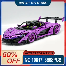 Guly 10617 Technical Purple Plating MOC Super Sprots Car Model Building Blocks Bricks DIY Puzzle Toys Birthday Christmas Gifts