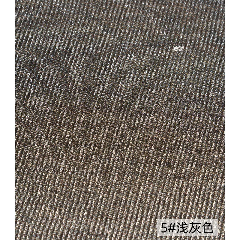 Light Gray Metallic Thread Fabric Four Way Stretch Soft Knit Breathable Dress Top Creative Apparel DIY Craft Material Trendy view 6