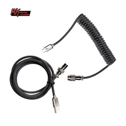 RK Royal Kludge Type C USB Spring Cable Mechanical Keyboard Coiled Cable Wire Gamer Keyboard Aviator Desktop Aviation Connector