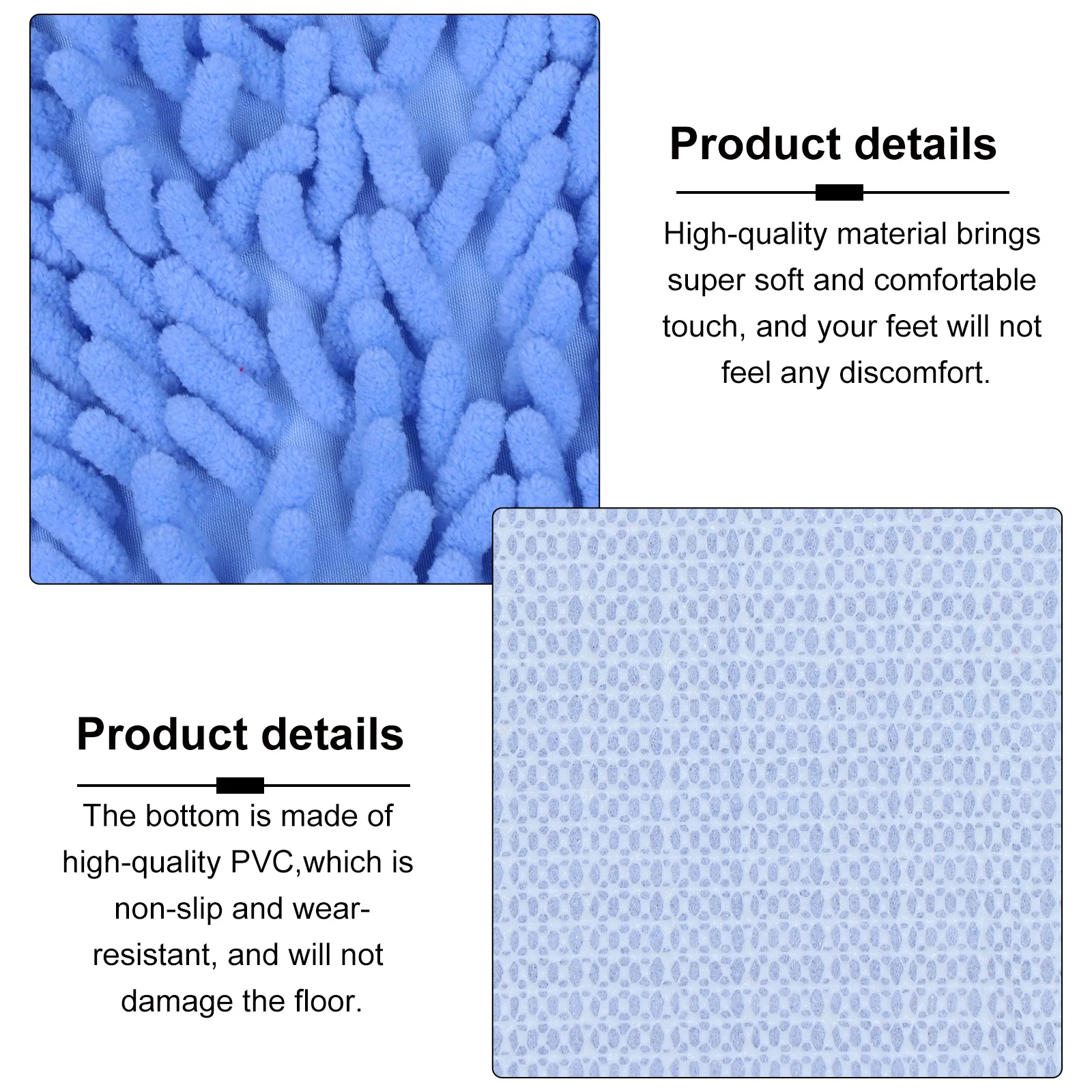 

1pc Anti-Slip Carpet Non-Slip Floor Mat Water-Absorbing Soft Ground Pad For Bathroom Bedroom Living Room Entrance