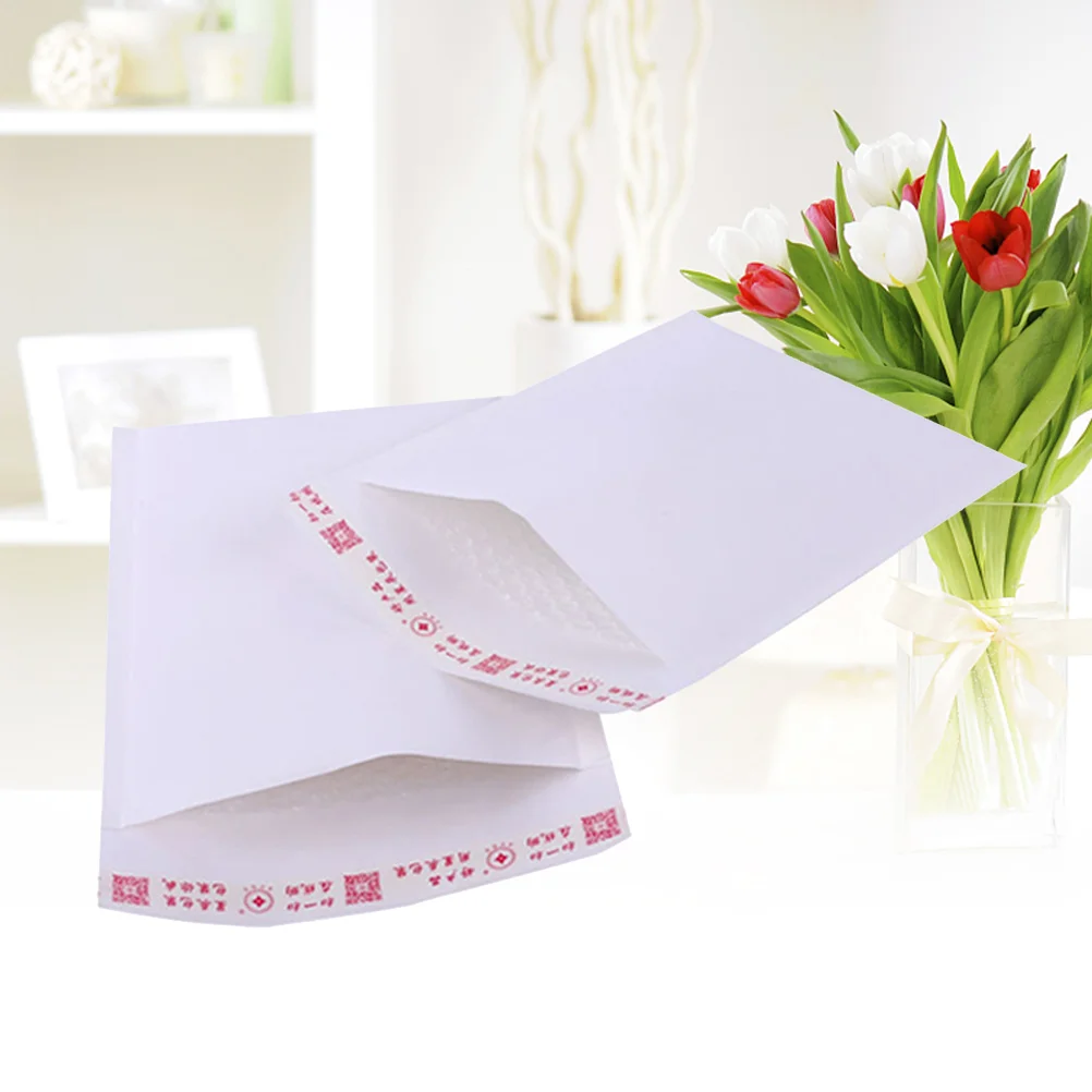 Branco Kraft Envelopes para Mailing, acolchoado Mailers decorativos, Pearl Film Filling