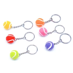 6 Color Key Chain Tennis Ball Metal Keychain Car Key Chain Key Ring sports chain sliver color pendant Hot Selling