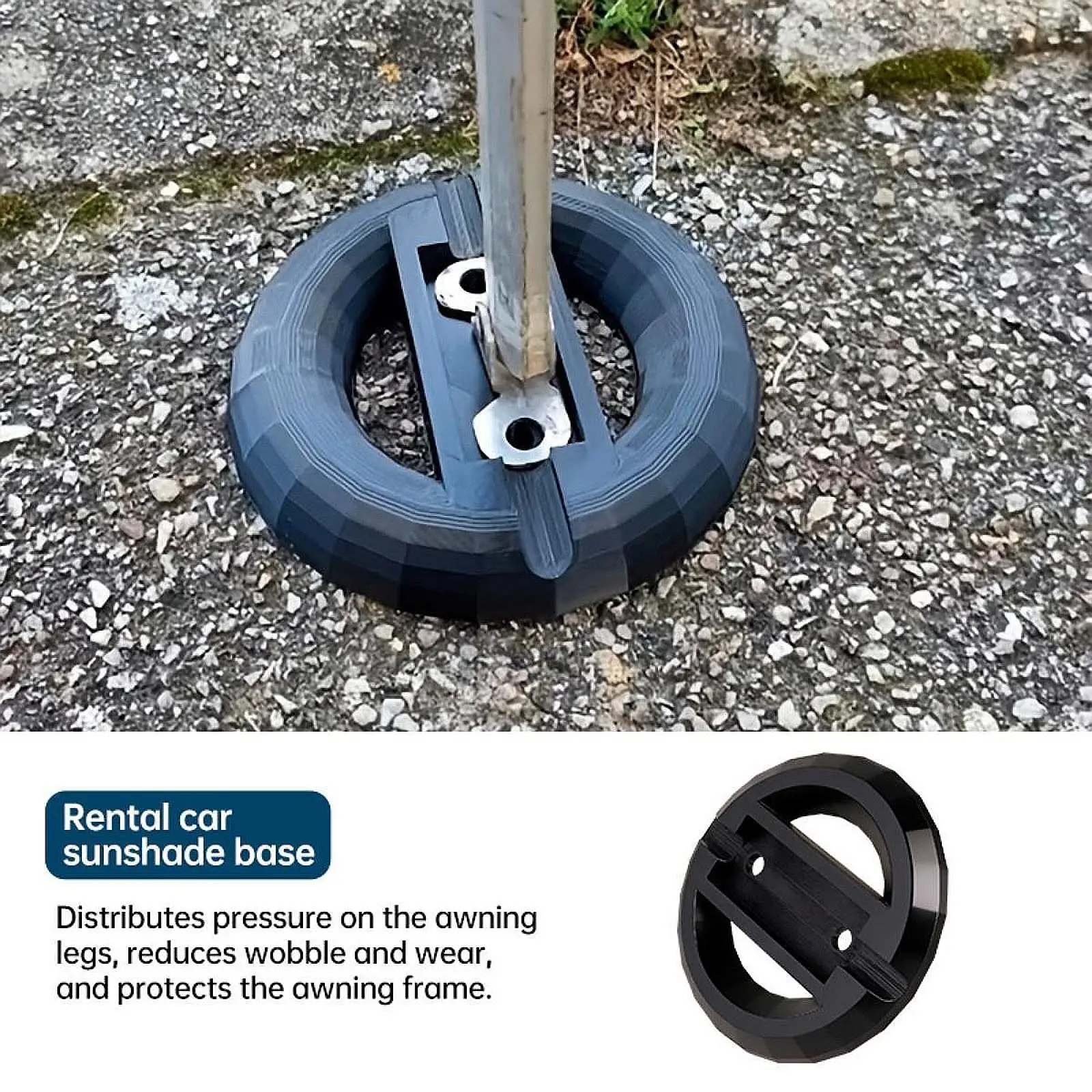 

RV Awning Leg Base Lightweight Durable ABS Foot Pad Stable Design Nonslip Furniture Accessories for Trailer RV Camper