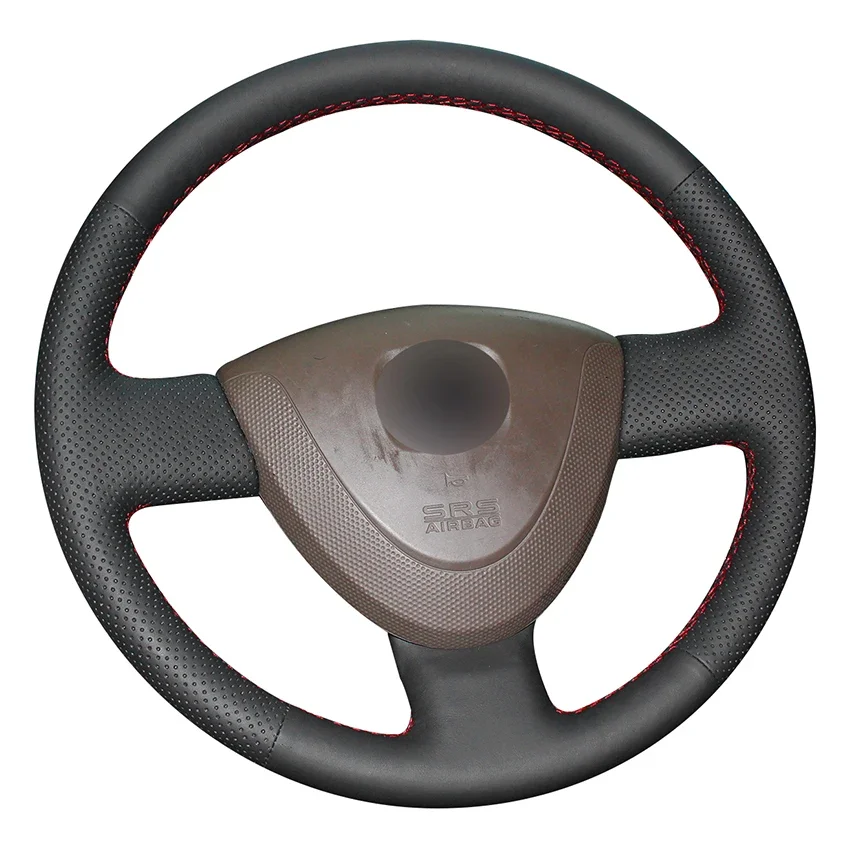 Hand-stitched Black Leather Car Steering Wheel Cover for Honda Civic Jazz 2001 2002 2003 2004 2005