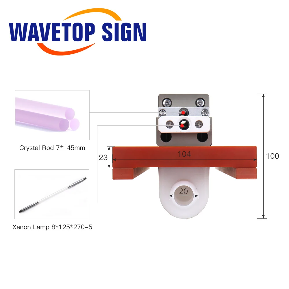 WaveTopSign YAG керамическая полость одиночная лампа двойная лампа для лазерного сварочного аппарата YAG ксеноновая лампа 8x125x270 мм хрустальный стержень 7x145 мм