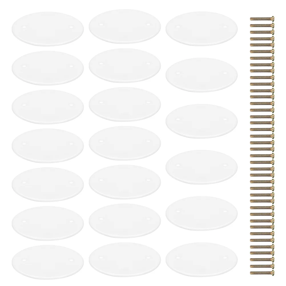 20Pcs Ceiling Electrical Cover Plate Round Blank Cover for Light Fixtures Conceals Wiring Holes Easy to Install in Homes Offices