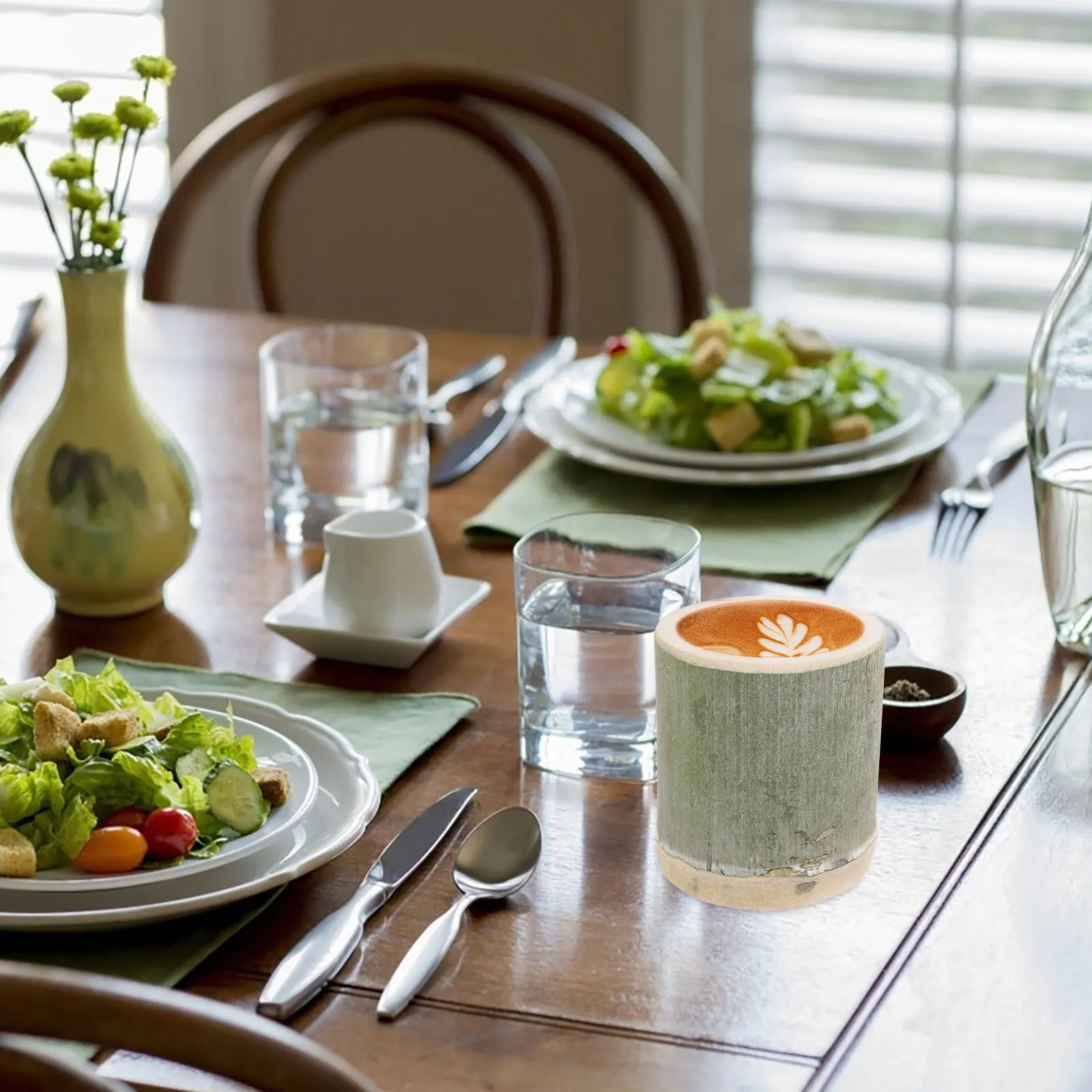 

Eco Friendly Bamboo Cup for Ice Cream Dessert Coffee Water Drinks Kitchen Home Use Portable Serving Tableware Smooth Finish