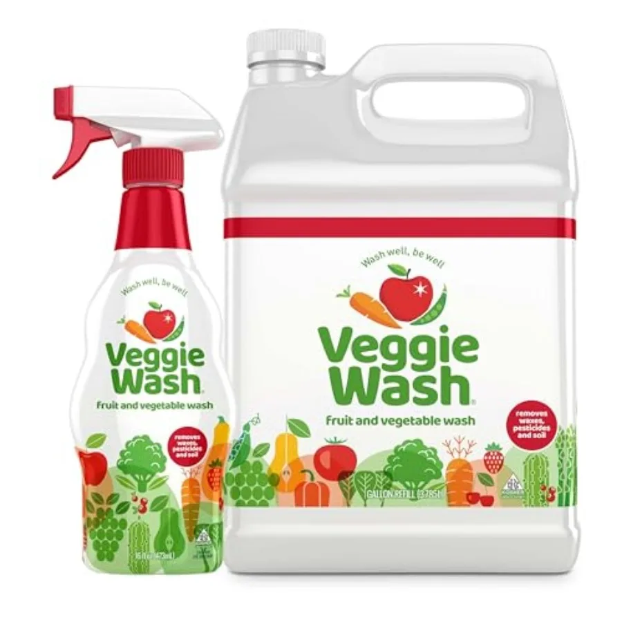 

Fruit and Vegetable Wash Produce Wash and Cleaner Bundle Pack - 16 oz. Spray and 1 Gallon Refill Packaging May Vary