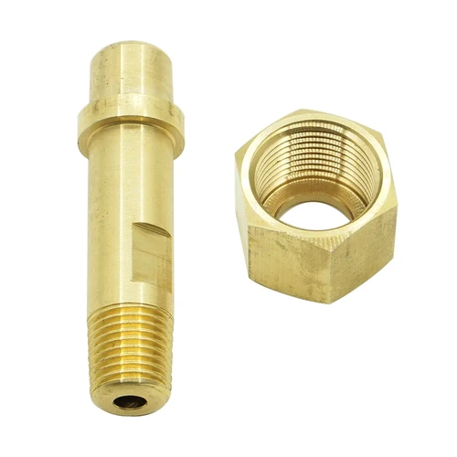 Imagen 2 del producto CGA-540 x 1/4"" Nipple de tuerca NPT - Adaptador de latón para regulador de entrada de cilindro de oxígeno