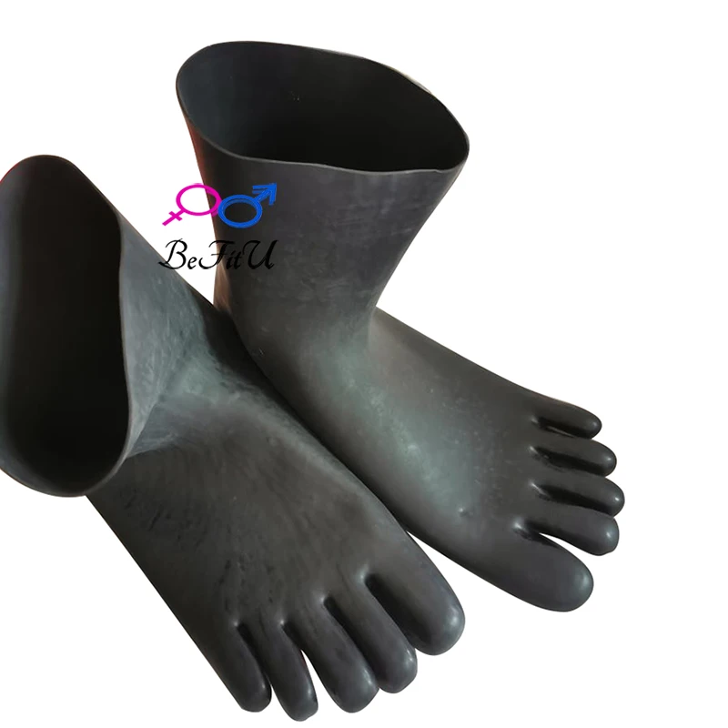 Calcetines de látex con cinco dedos de los pies, medias sexys sin costuras, de goma, fetiche, más espesor, 0,6mm, 0,9mm