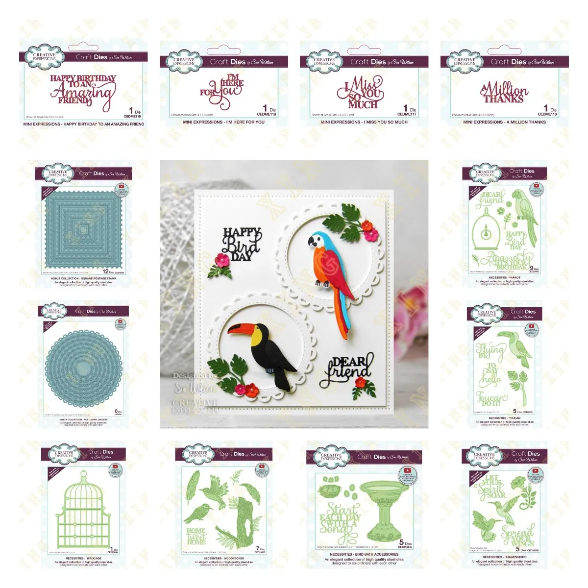 

Circles Square Bird Bath Birdcage Woodpecker Parrot Toucan New Metal Cutting Dies Scrapbook Diary Decoration Embossing Template