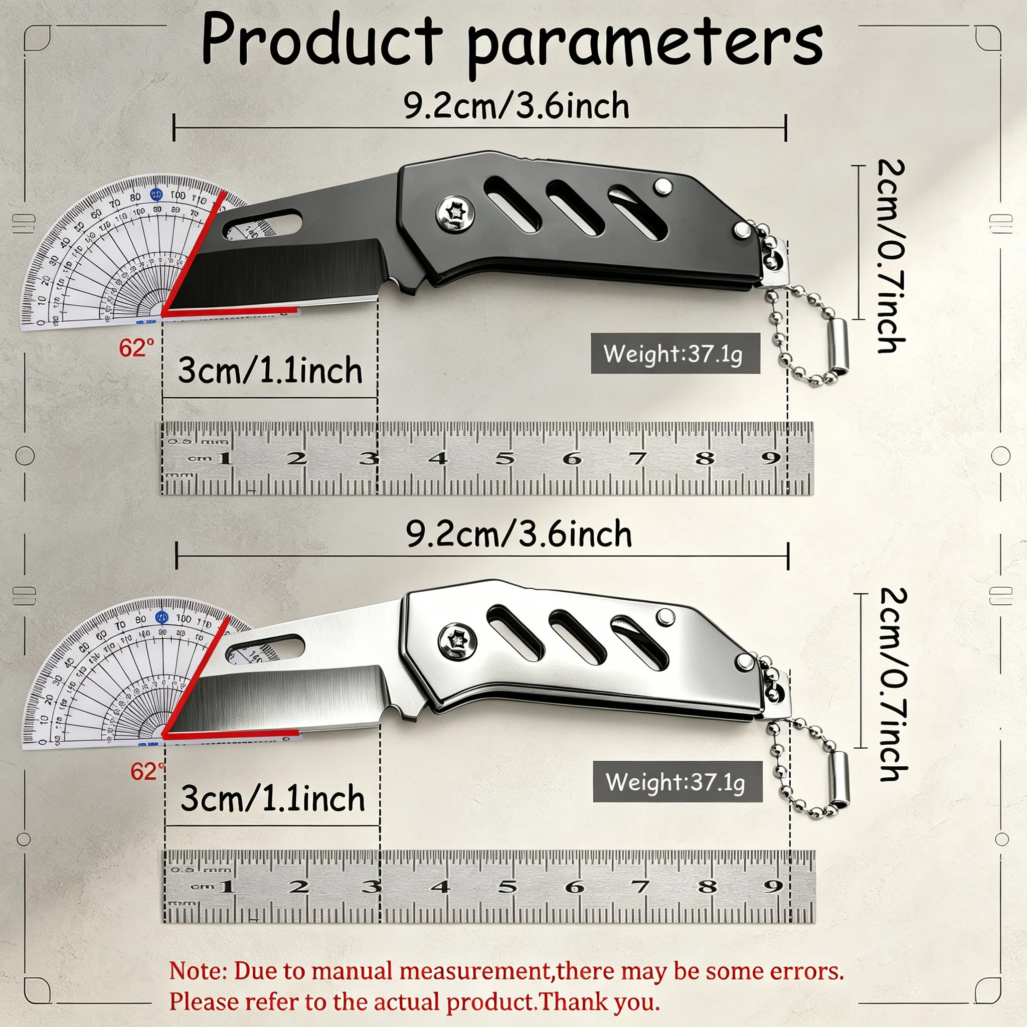 1/2pcs，Mini Folding Knife Multifunctional EDC Utility Tool Portable Keychain Cutting Emergency Unboxing Crafts Portable Gadget
