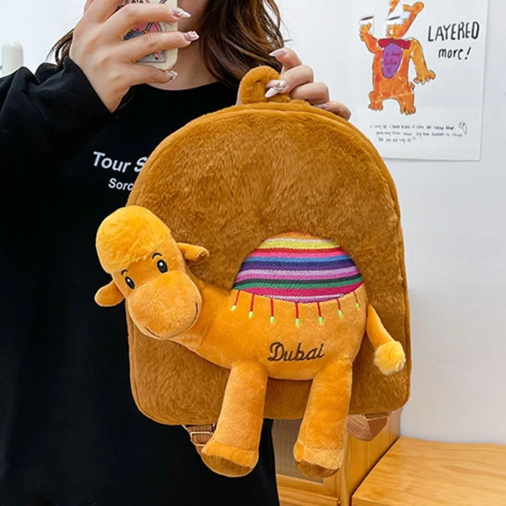 Tas Ransel Boneka Rakun Kecil Kapasitas Besar Tas Unta Lucu Tas Boneka Kartun Ringan untuk Pelajar