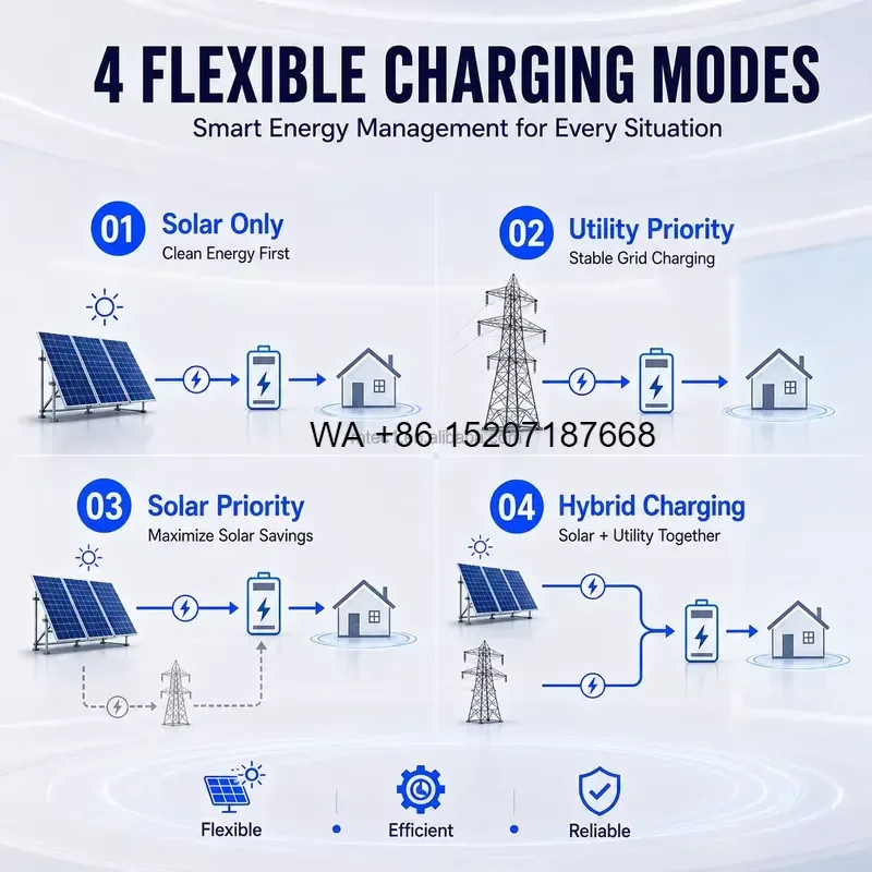 Wmwmnu 5000W Parallel Solar Inverter Up to 6 Units 48V Hybrid Off Grid Inverter for Residential Power System