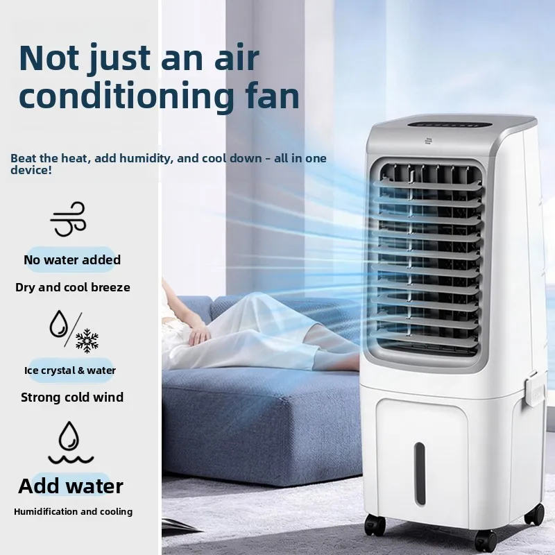 Portable Water Evaporative Air Cooler Add Ice Water Cooling Fan Mobile Mini Air Conditioner For Home Dorm