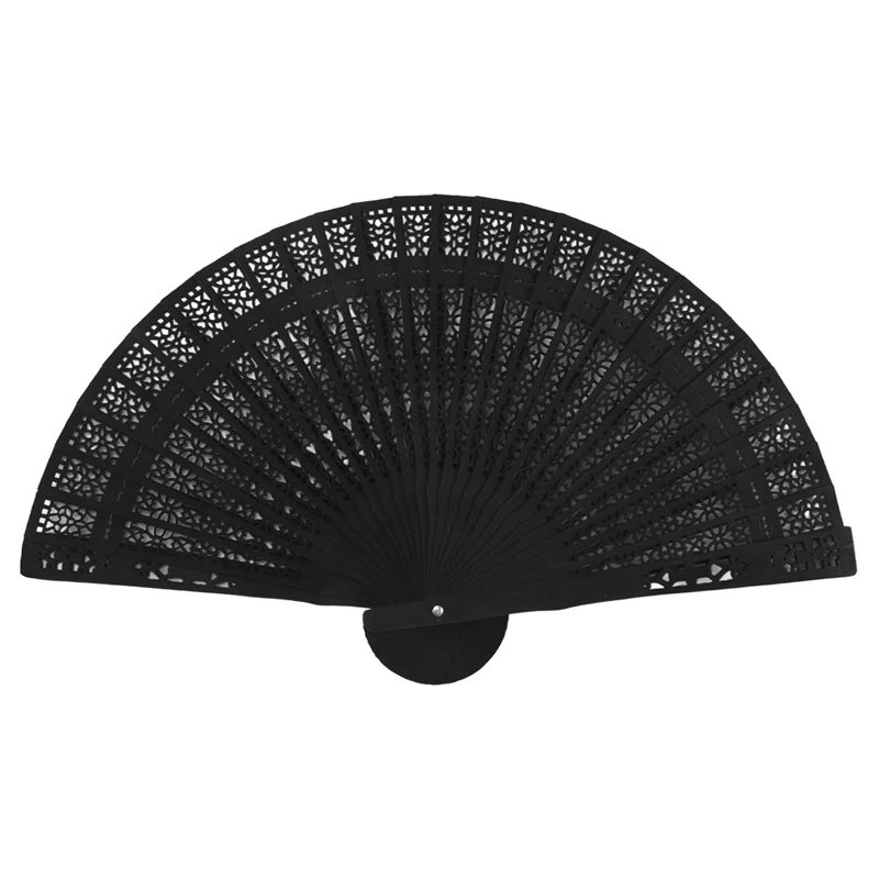 8 Inch Chinese Japanese Folding Fan Original Wooden Hand Flower Bamboo Pocket Fan For Home Decor Party Decoration