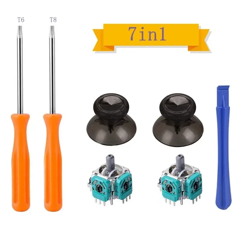 استبدال عصا التحكم ل Xbox One Xbox Series S تحكم ثلاثية الأبعاد التناظرية Thumbsticks إصلاح طقم قطع غيار T6 T8 مفك البراغي الملحقات #1