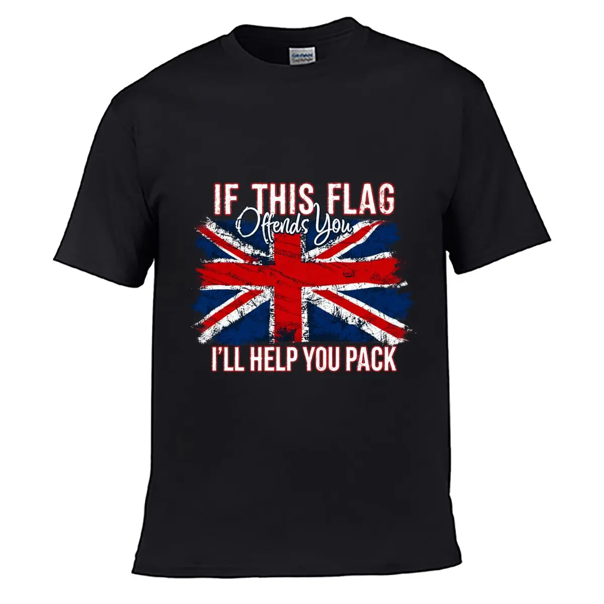 If This Flag Offends You Ill Help You Pack Union Jack Men Summer T-shirt Top