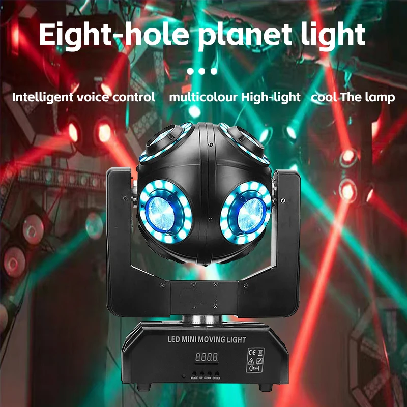 

LED rotating planet light football light shaking beam light KTV flash sound control color light bar stage light